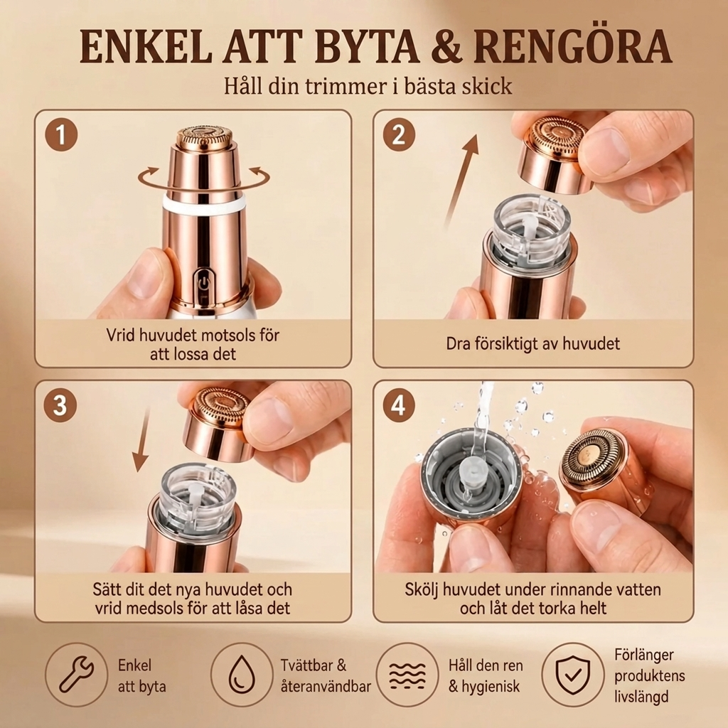 2-i-1 Ansikts- & Ögonbrynstrimmer